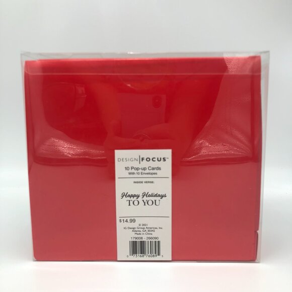 Design Focus 10 Pop-Up Cards Envelopes Santa Reindeer Flying Season's Greetings - Picture 2 of 2